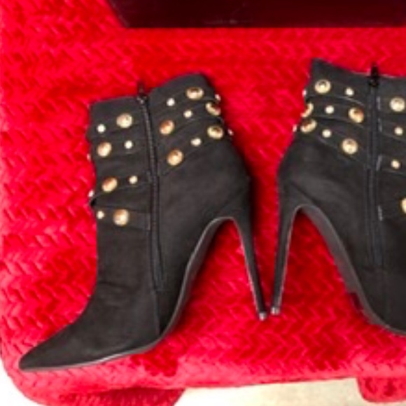 Heeled Ankle Boots w Gold decor, 40, NWT - Picture 2 of 6